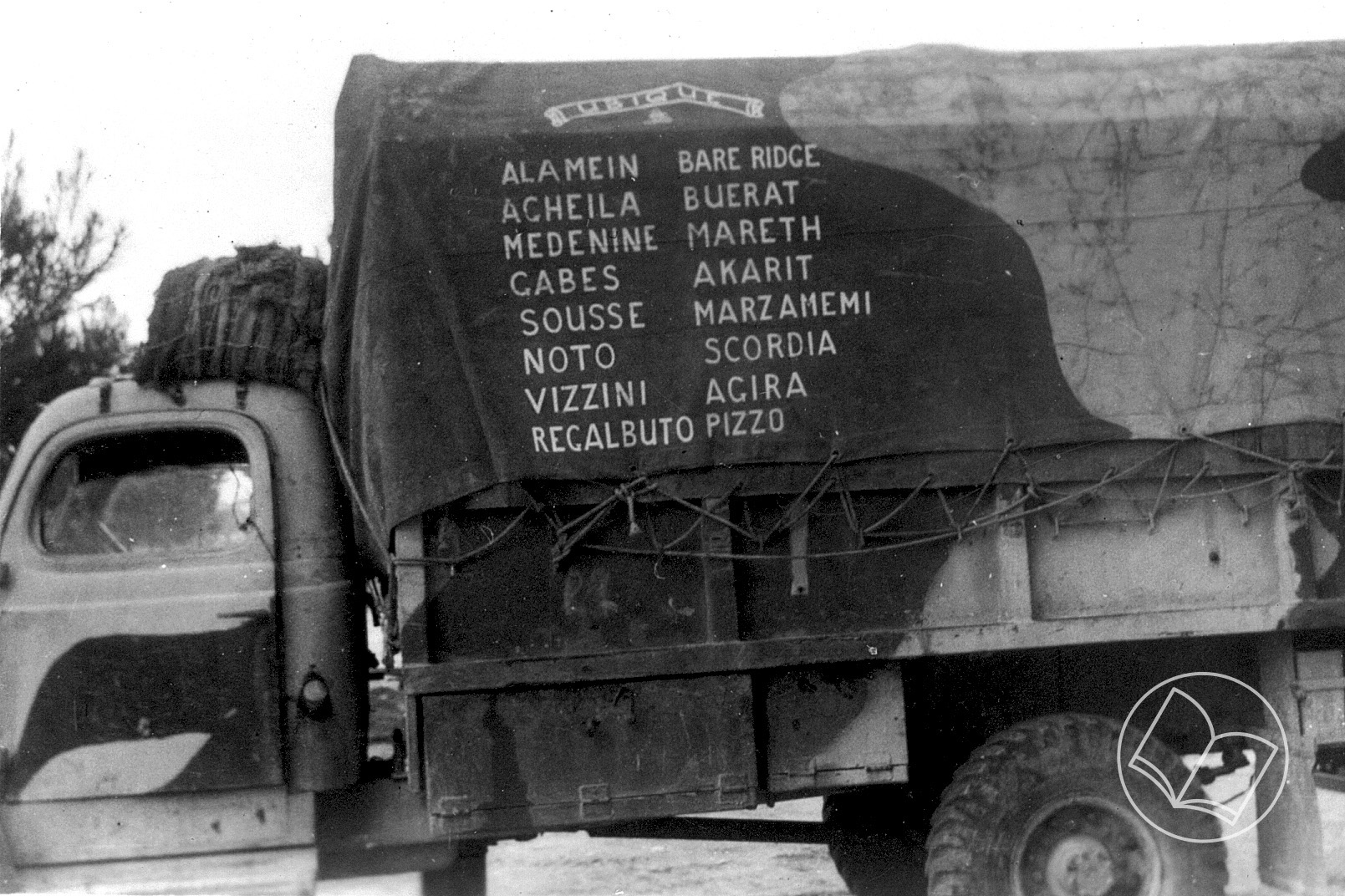 The Battery's route from Alamein to Pizzo